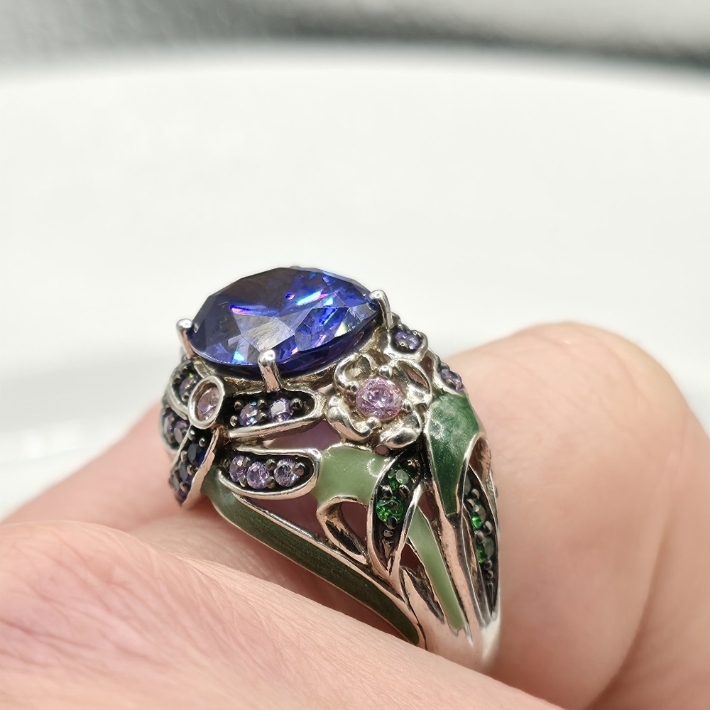 Designer  Victoria Wieck Retired Lab Created Tanzanite Ring - Picture 8 of 10